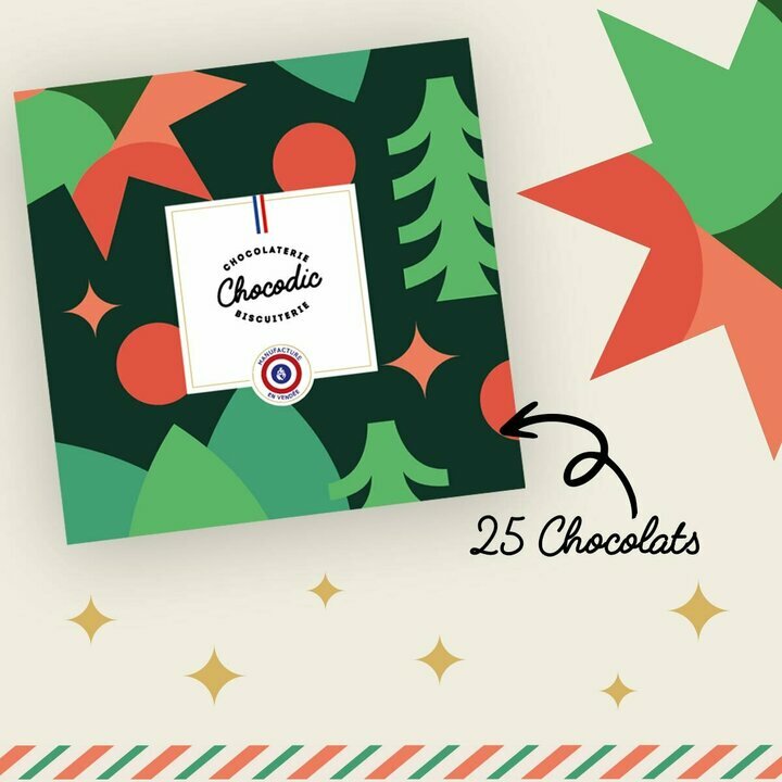 Coffret Pralin�s et Ganaches - 25 chocolats, coffret vue de dessus