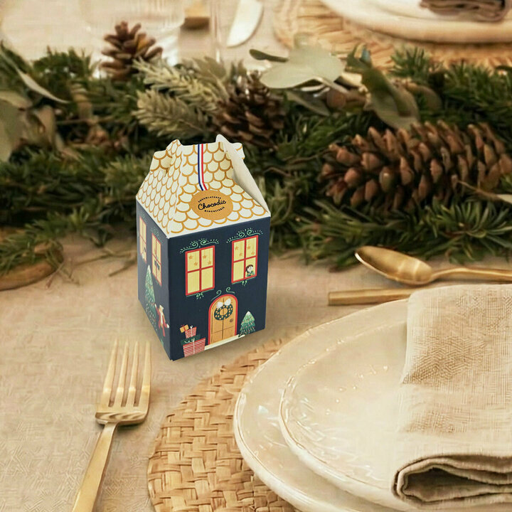 Convive maison - Vendu à l'unité - Noël Maison Convive bleu foncé