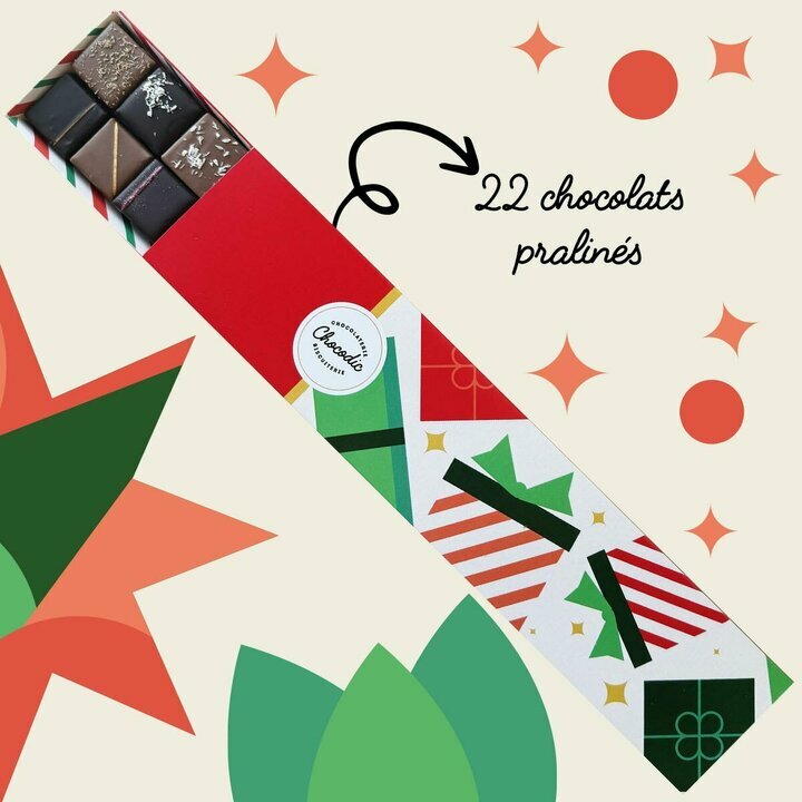 Coffret Chocoexp�rience de No�l 22 chocolats pralin�s