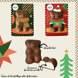 Ourson Guimauve de No�l Chocolat Lait
