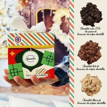 Cube cadeau Roses des Sables - No&euml;l