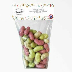 Sachet de No�l de Mogettes, coeur nougatine enrob� de chocolat blanc