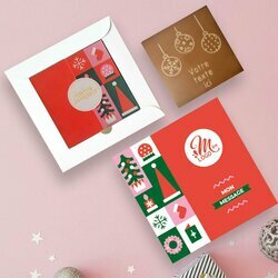 Carte � Croquer Boules de No�l - Entreprise th�me Pop Rouge