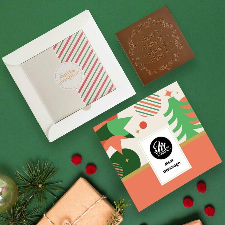 Carte � Croquer Couronne de f�te - Entreprise th�me No�l G�om�trique