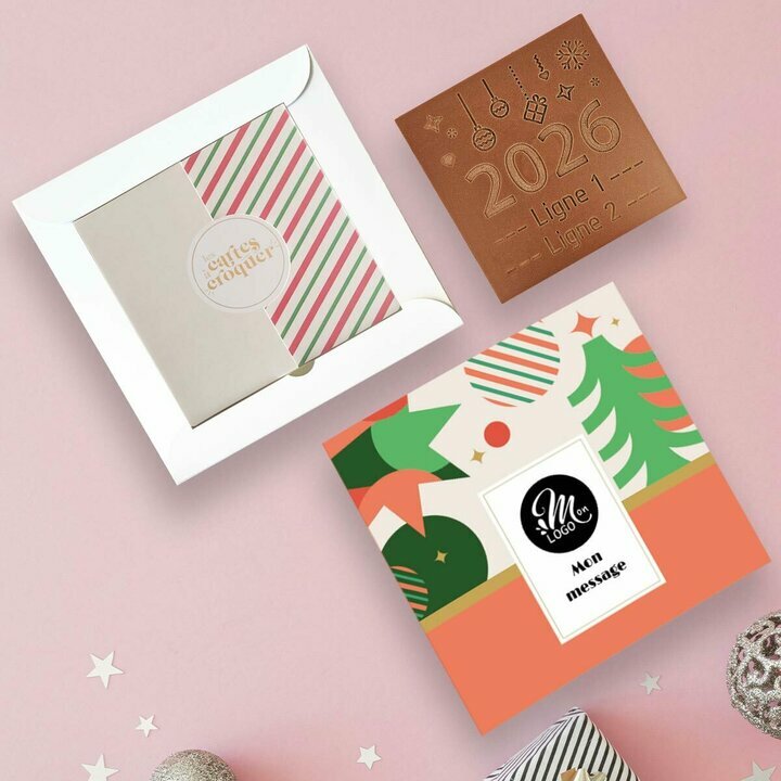 Carte à Croquer Modèle 2026 - Collection Noël Entreprise Carte à Croquer Modèle 2026 - Collection Noël Entreprise thème Noël Géométrique
