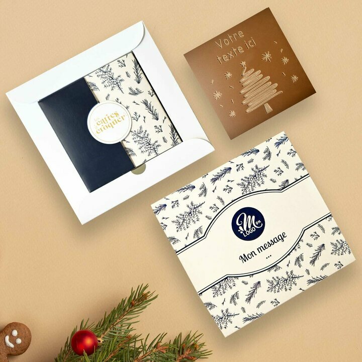 Carte � Croquer Sapin - Entreprise th�me Feuillage Bleu