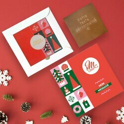 Carte � Croquer Message - Collection No�l Entreprise th�me Pop Rouge