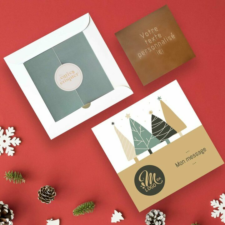 Carte � Croquer Message - Collection No�l Entreprise th�me For�t de sapins