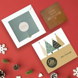 Carte � Croquer Message - Collection No�l Entreprise th�me For�t de sapins