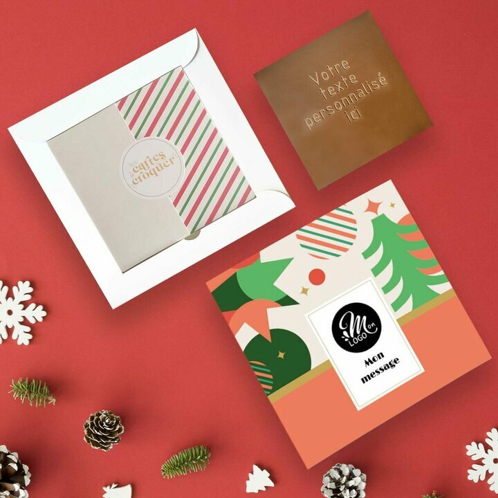 Carte � Croquer Message - Collection No�l Entreprise th�me No�l G�om�trique