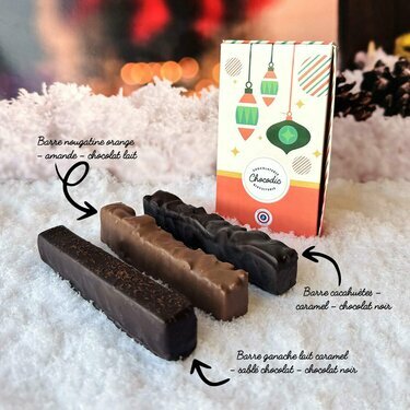 Coffret 3 Barres chocolat&eacute;es - No&euml;l