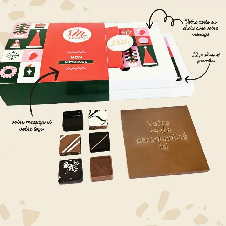 Coffret Duo Carte � Croquer Message - Collection No�l Entreprise