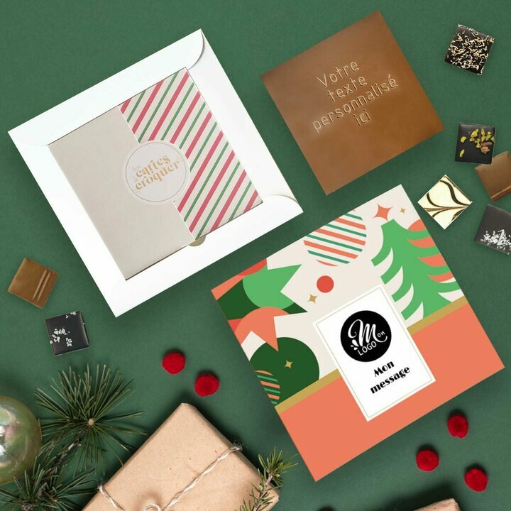 Coffret Duo Carte � Croquer Message - Collection No�l Entreprise th�me No�l G�om�trique