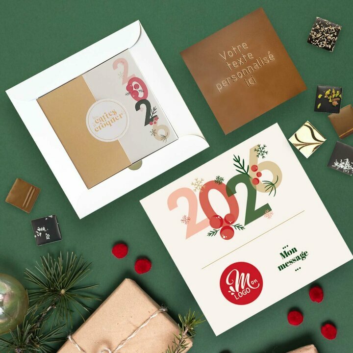 Coffret Duo Carte � Croquer Message - Collection No�l Entreprise th�me Typo festive