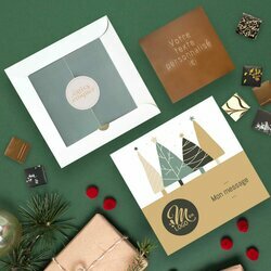 Coffret Duo Carte � Croquer Message - Collection No�l Entreprise th�me For�t de Sapins