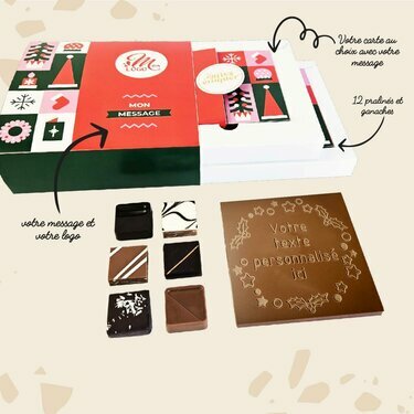 Coffret Duo Carte &agrave; Croquer Couronne de f&ecirc;te - Collection No&euml;l Entreprise