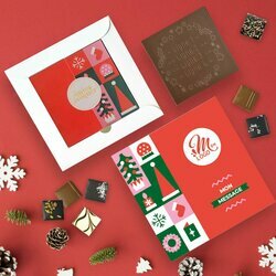 Coffret Duo Carte � Croquer Couronne de f�te - Collection No�l Entreprise th�me Pop Rouge