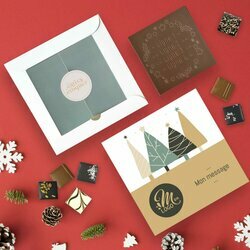 Coffret Duo Carte � Croquer Couronne de f�te - Collection No�l Entreprise th�me For�t de Sapins