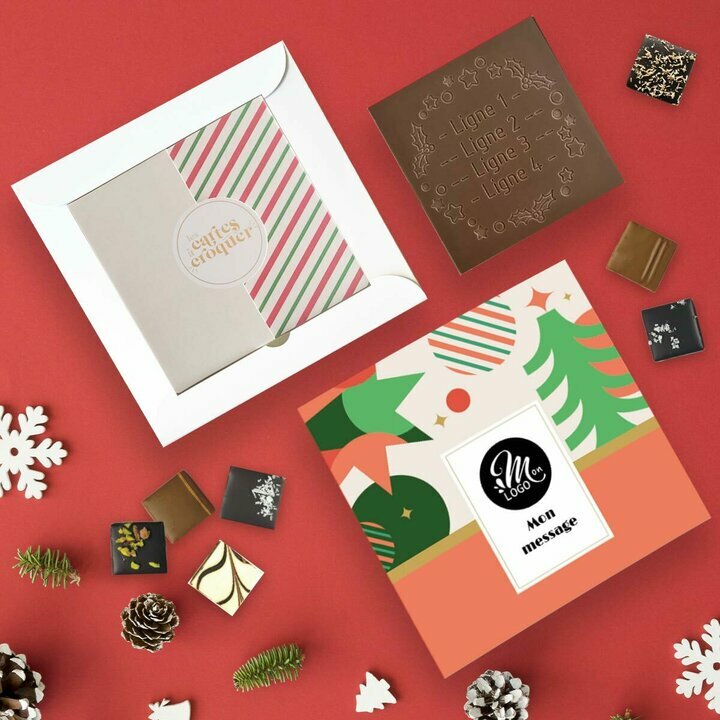 Coffret Duo Carte � Croquer Couronne de f�te - Collection No�l Entreprise th�me No�l G�om�trique