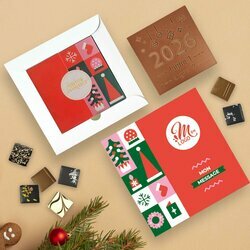 Coffret Duo Carte � Croquer 2026 - Collection No�l Entreprise th�me Pop Rouge