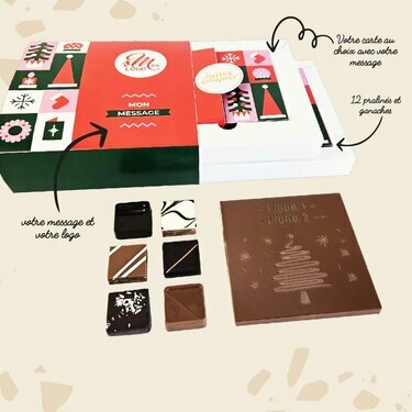 Coffret Duo Carte &agrave; Croquer Sapin - Collection No&euml;l Entreprise