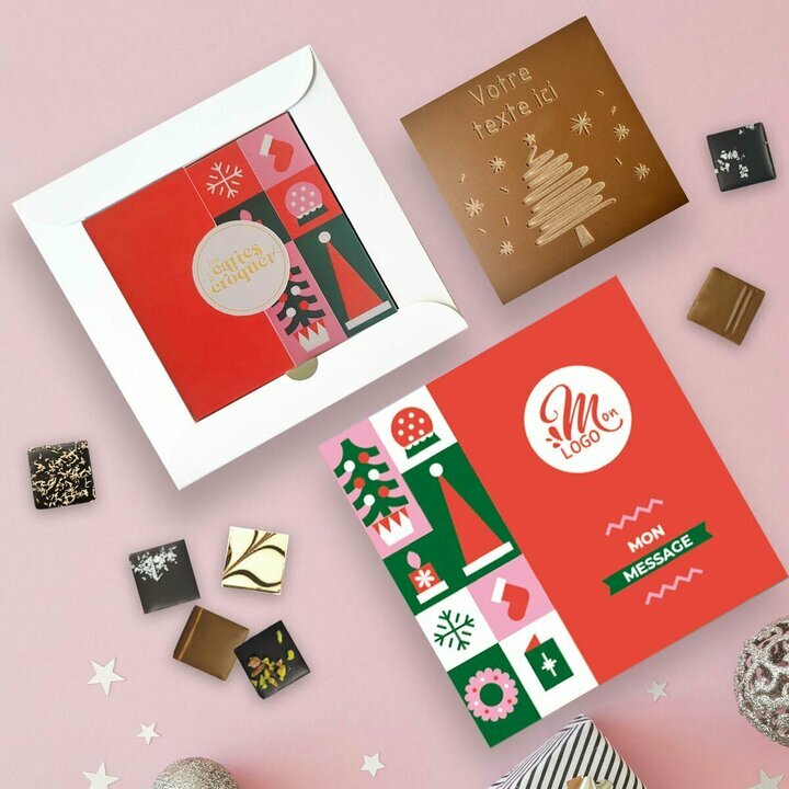 Coffret Duo Carte à Croquer Sapin - Collection Noël Entreprise Coffret Duo Carte à Croquer Sapin - Collection Noël Entreprise Thème Pop Rouge