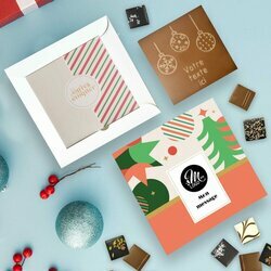 Coffret Duo Carte � Croquer Boules de No�l - Collection No�l Entreprise th�me No�l g�om�trique