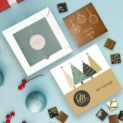 Coffret Duo Carte � Croquer Boules de No�l - Collection No�l Entreprise th�me For�t de Sapins