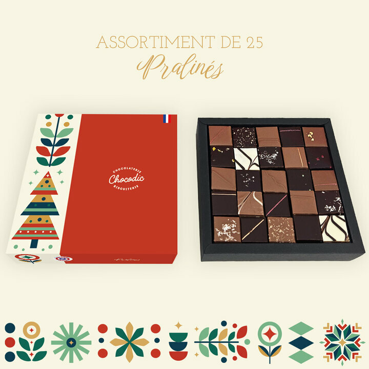 Coffret Luxe Pralinés - Noël Coffret Pralinés - 25 chocolats