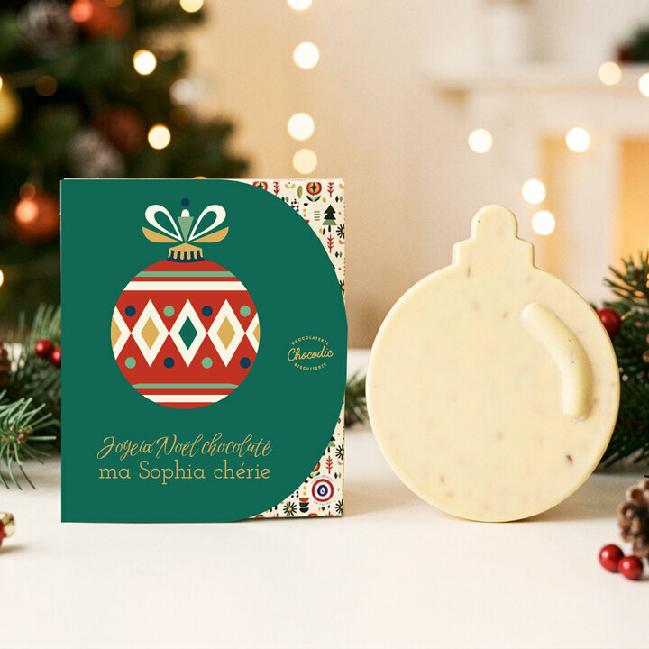 Boule de Noël en chocolat - Noël Boule de Noël en chocolat boîte personnalisée