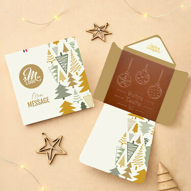 Enveloppe Carte &agrave; Croquer Boules de No&euml;l - Entreprise