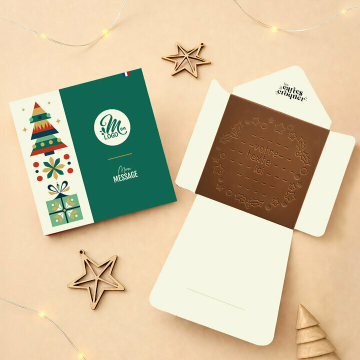 Enveloppe Carte à Croquer Couronne de Fête - Entreprise Enveloppe Carte à Croquer Couronne de Fête - Entreprise thème Noël Géométrique