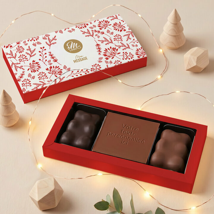 Coffret Douceur Carte à Croquer Message - Collection Noël Entreprise Coffret Douceur Carte à Croquer Message - Collection Noël Entreprise thème Feuillage