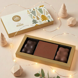 Coffret Douceur Carte à Croquer Message - Collection Noël Entreprise Coffret Douceur Carte à Croquer Message - Collection Noël Entreprise thème Forêt de Sapins