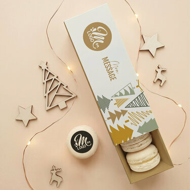 Coffret 6 macarons personnalis&eacute;s - Collection No&euml;l Entreprise