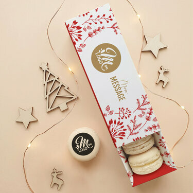 Coffret 6 macarons personnalis&eacute;s - Collection No&euml;l Entreprise