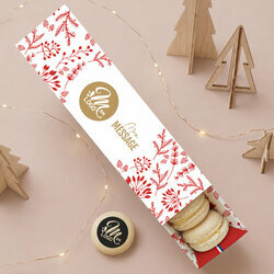 Coffret 8 macarons personnalis�s - Collection No�l Entreprise th�me Feuillage