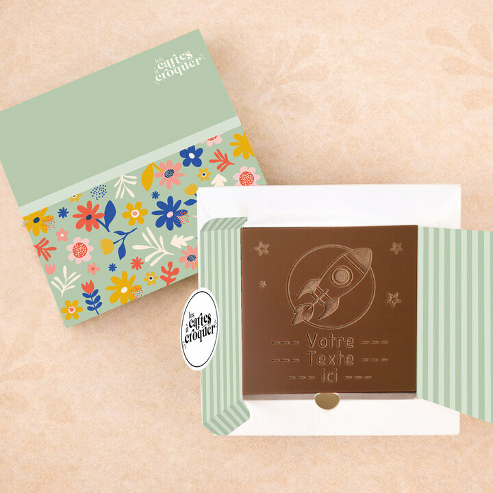 Carte � Croquer - Mod�le Fus�e Chocolat Lait Coffret Mod�le Fleurs
