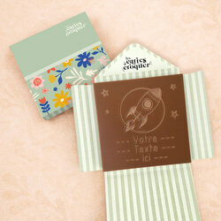 Carte � Croquer - Mod�le Fus�e Chocolat Lait Enveloppe Mod�le Fleurs