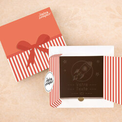Carte � Croquer - Mod�le Fus�e Chocolat Noir Coffret Mod�le Cadeau