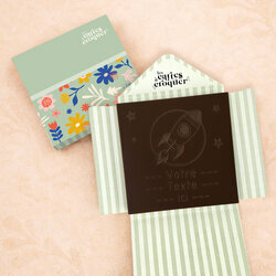 Carte � Croquer - Mod�le Fus�e Chocolat Noir Enveloppe Mod�le Fleurs