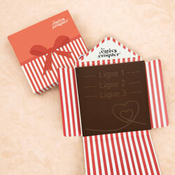 Carte à Croquer - Modèle Double Hearts Carte à Croquer - Modèle Double Hearts Chocolat Noir Enveloppe Modèle Cadeau