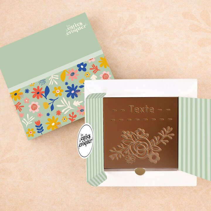 Carte à Croquer - Modèle Jolies fleurs Carte à Croquer - Modèle Jolies fleurs Chocolat Lait Coffret Modèle Fleurs