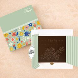Carte à Croquer - Modèle Jolies fleurs Carte à Croquer - Modèle Jolies fleurs Chocolat Noir Coffret Modèle Fleurs