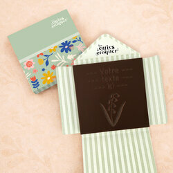Carte à Croquer - Modèle Brin de Bonheur Carte à Croquer - Modèle Brin de Bonheur Chocolat Noir Enveloppe Modèle Fleurs