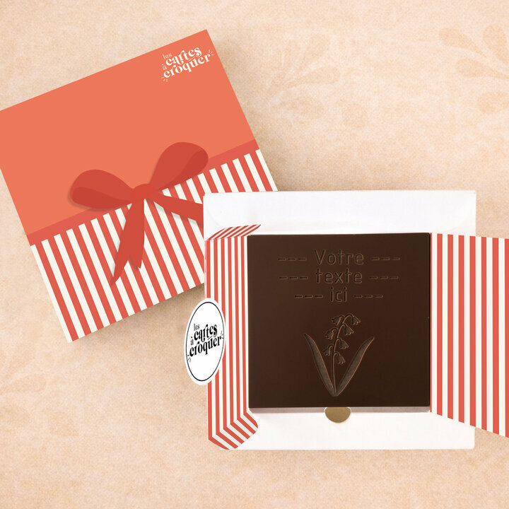 Carte à Croquer - Modèle Brin de Bonheur Carte à Croquer - Modèle Brin de Bonheur Chocolat Noir Coffret Modèle Cadeau