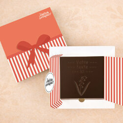 Carte à Croquer - Modèle Brin de Bonheur Carte à Croquer - Modèle Brin de Bonheur Chocolat Noir Coffret Modèle Cadeau