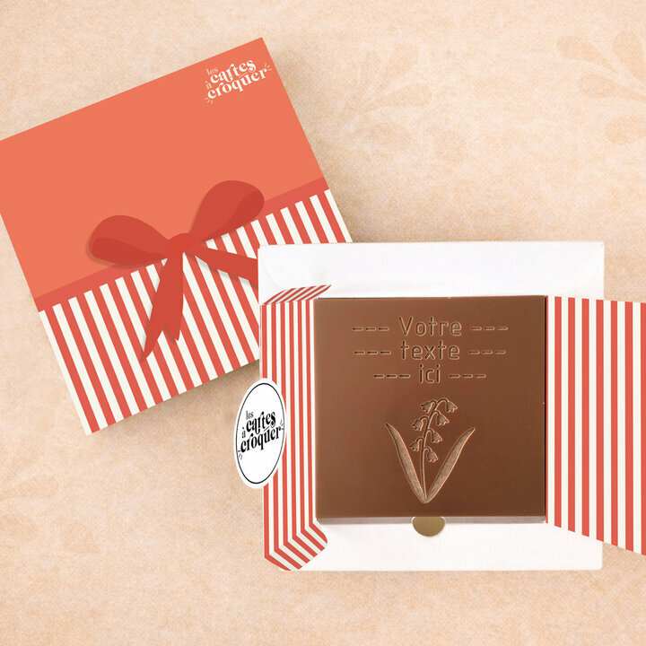 Carte à Croquer - Modèle Brin de Bonheur Carte à Croquer - Modèle Brin de Bonheur Chocolat Lait Coffret Modèle Cadeau