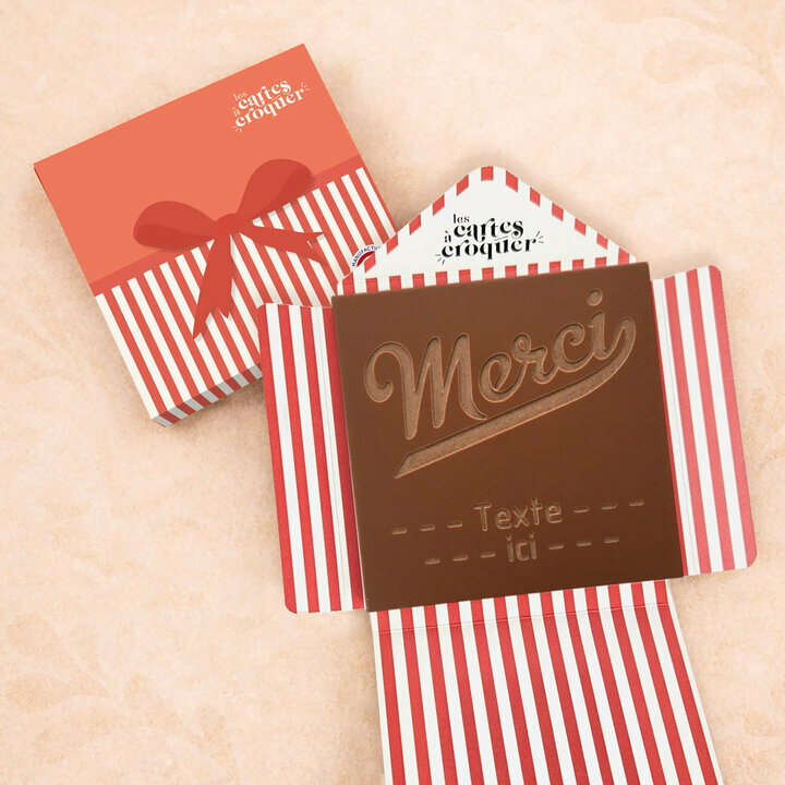 Carte � Croquer - Mod�le Merci Chocolat Lait Enveloppe Mod�le Cadeau