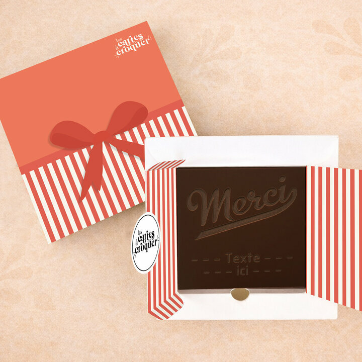 Carte � Croquer - Mod�le Merci Chocolat Noir Coffret Mod�le Cadeau